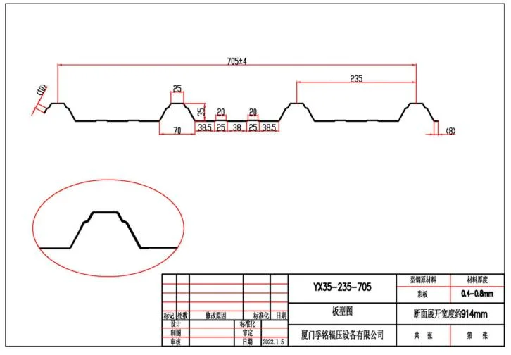 Roll Forming Machine for Yx35-235-705 Roof Profile